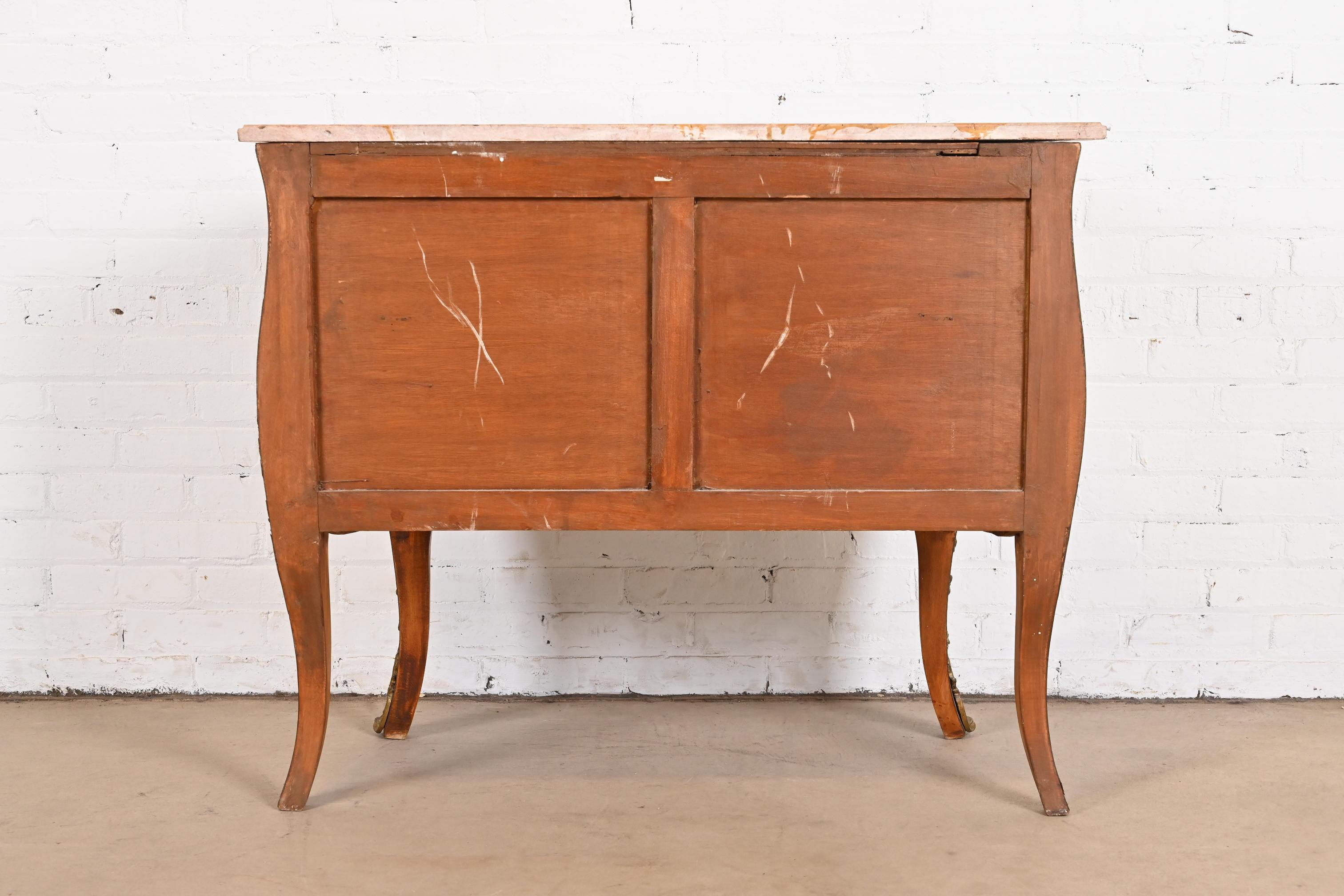 Antique French Louis XV Marble Top Bombay Chest Commode with Mounted Ormolu 9