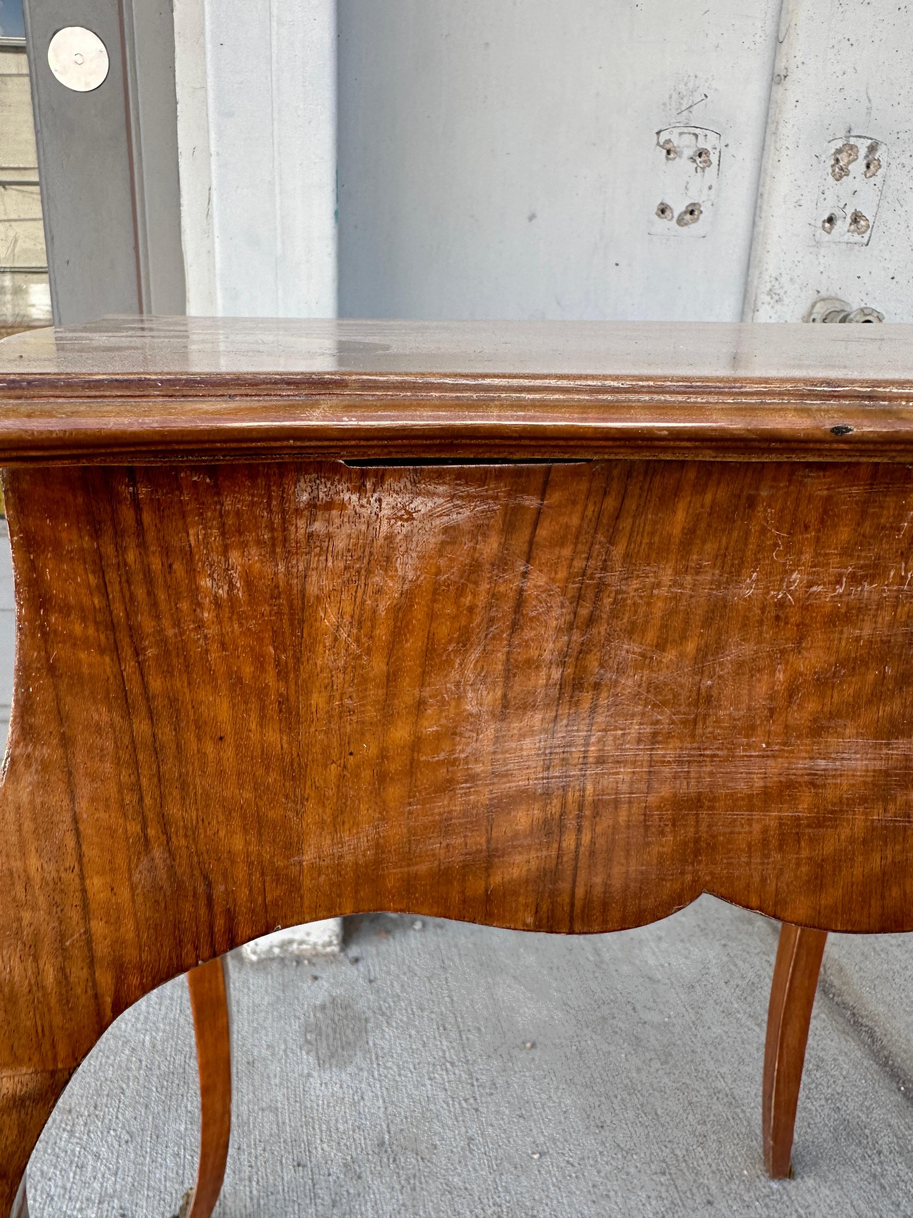 Antique French Louis XV Marquetry Travailleuse Sewing Work Vanity Table For Sale 6
