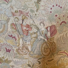 Antique French Louis XV Needlepoint Petit Point Fireplace Fire Screen