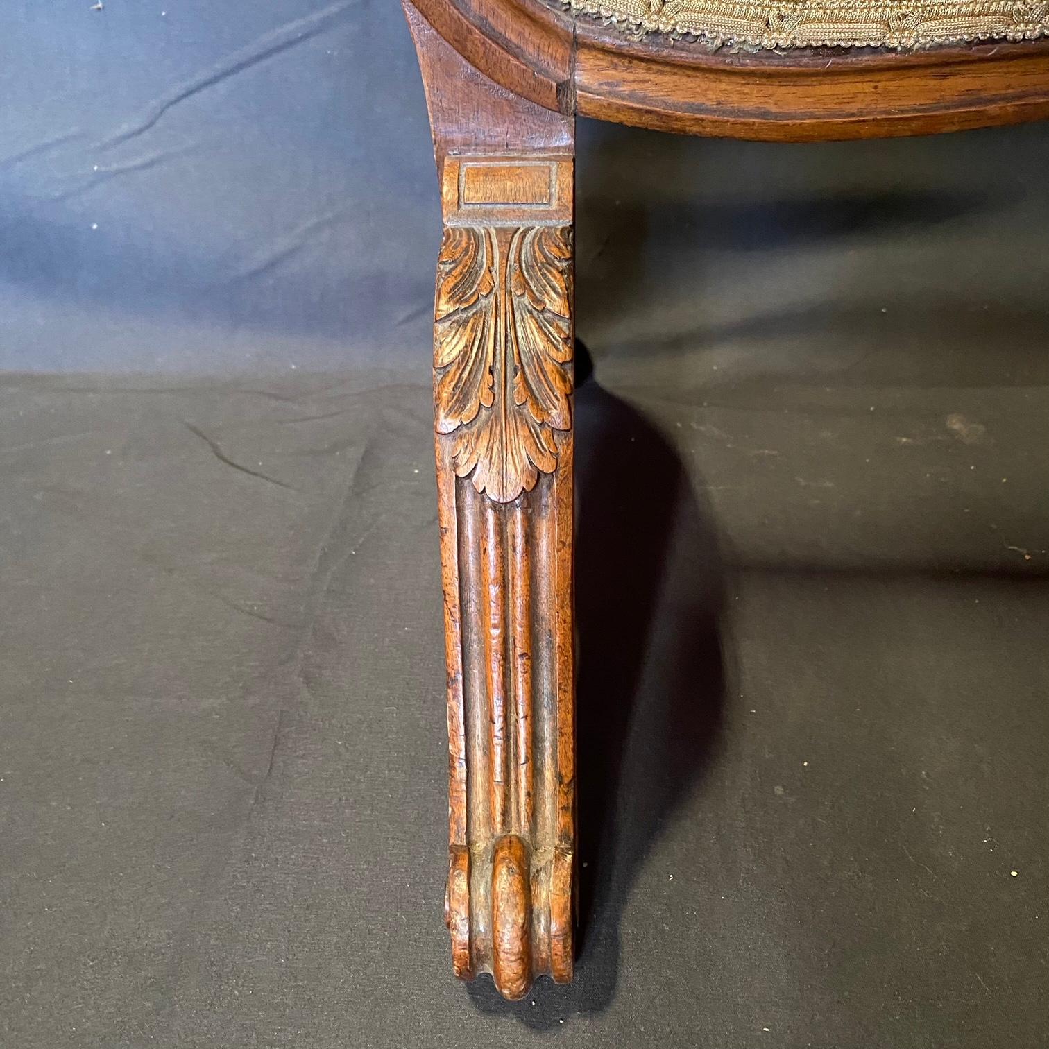 Antique French Louis XV Needlepoint Petit Point Fireplace Fire Screen For Sale 4