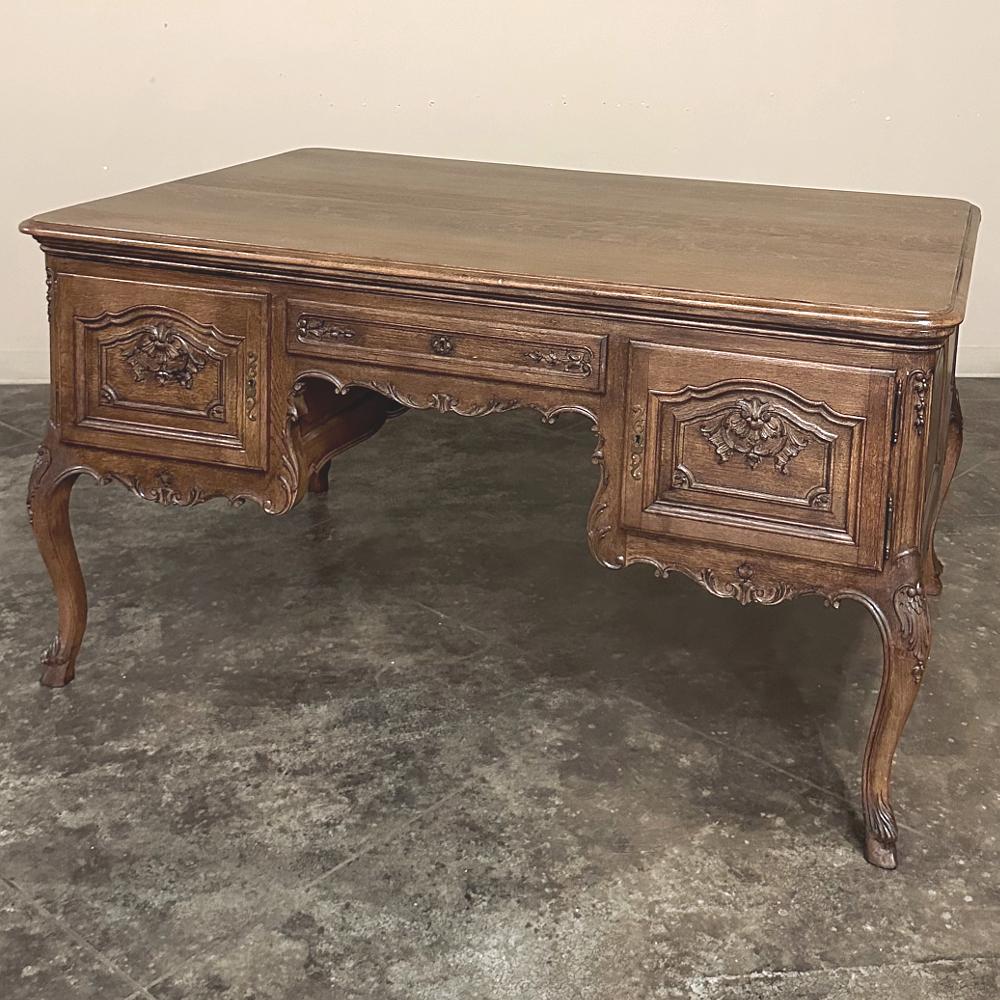 Antique French Louis XV Oak Partner's Desk For Sale 6