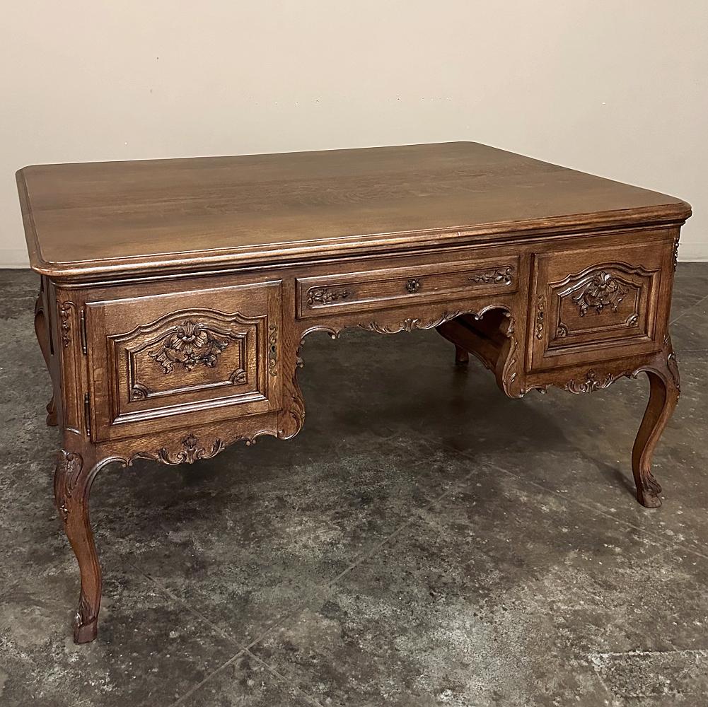 Antique French Louis XV Oak Partner's Desk For Sale 7