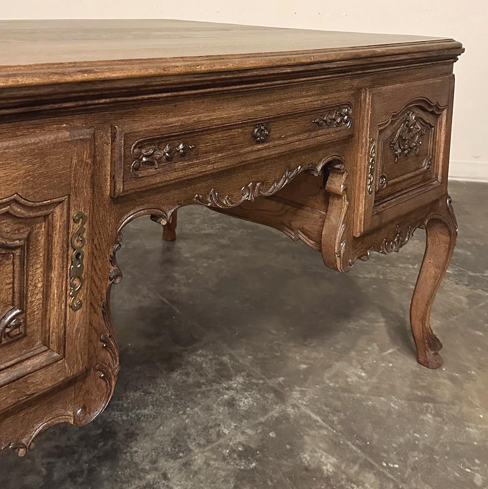 Antique French Louis XV Oak Partner's Desk For Sale 8