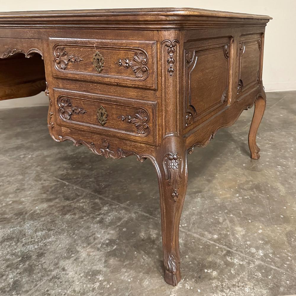 Antique French Louis XV Oak Partner's Desk For Sale 11
