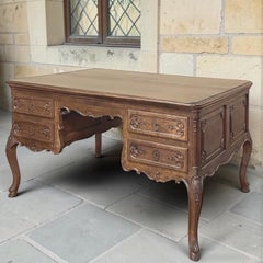 Antique French Louis XV Oak Partner's Desk
