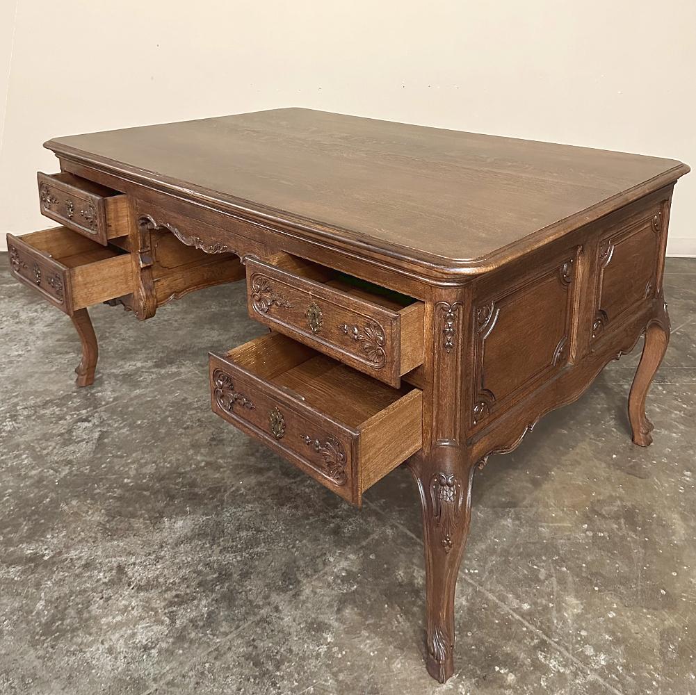 Antique French Louis XV Oak Partner's Desk For Sale 14