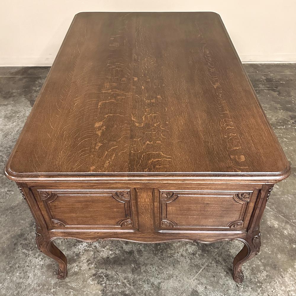 Antique French Louis XV Oak Partner's Desk For Sale 1