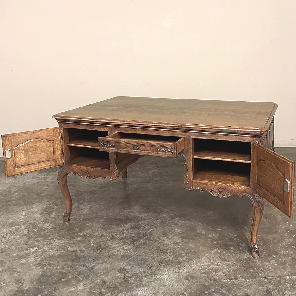 Antique French Louis XV Oak Partner's Desk For Sale 3