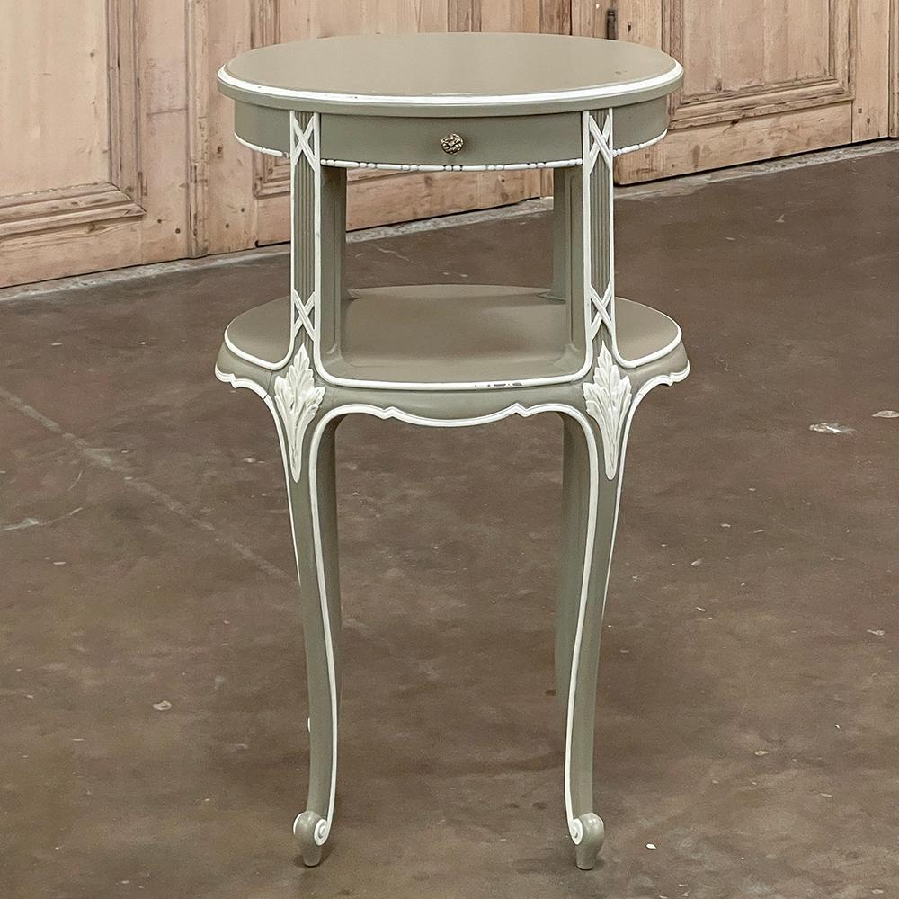Antique French Louis XV Oval Painted Occasional Table In Good Condition For Sale In Dallas, TX