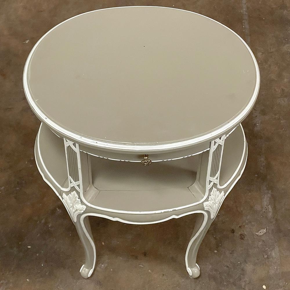 Antique French Louis XV Oval Painted Occasional Table For Sale 2