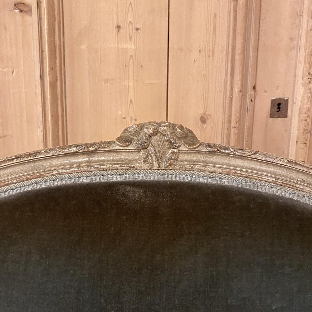 Antique French Louis XV Painted Bergère 2