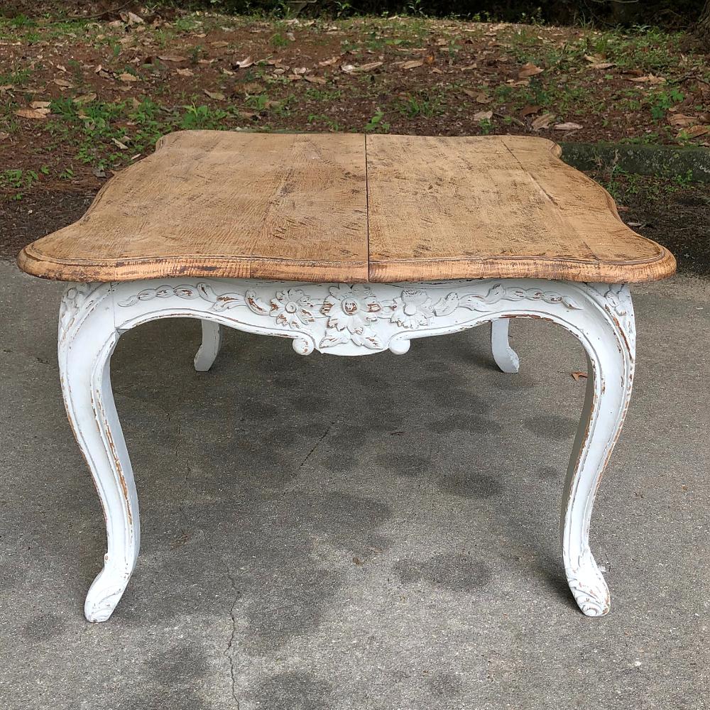 Antique French Louis XV Painted Coffee Table For Sale 2