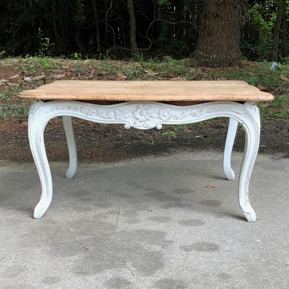 Antique French Louis XV Painted Coffee Table For Sale 3