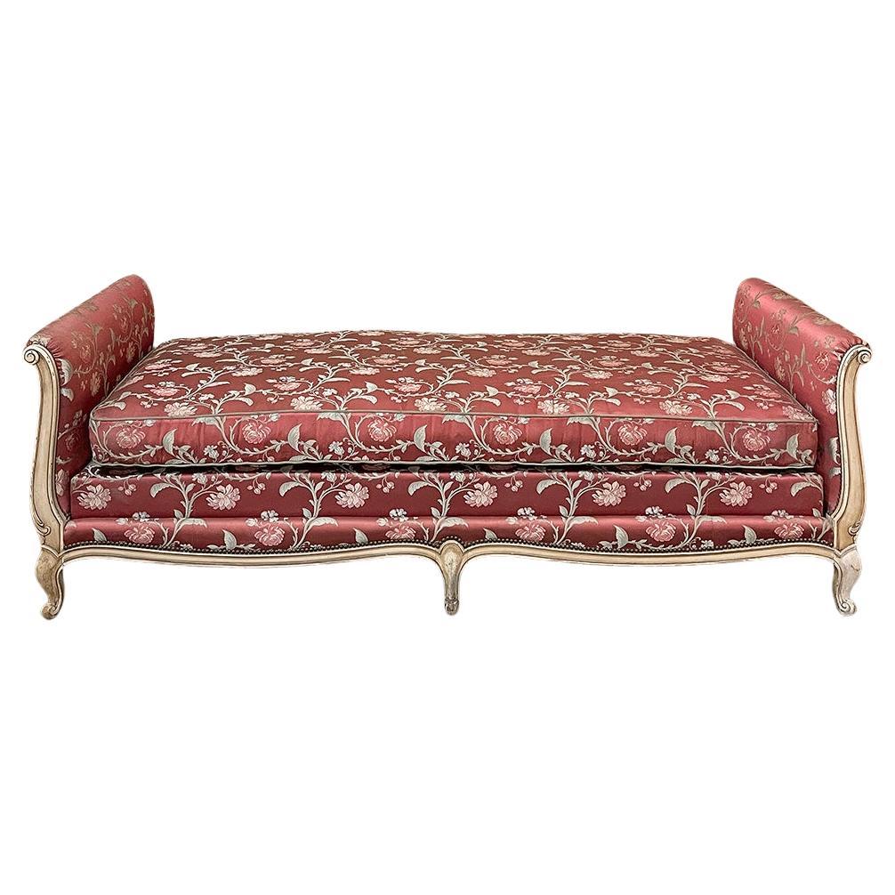 Antique French Louis XV Painted Day Bed ~ Sofa For Sale