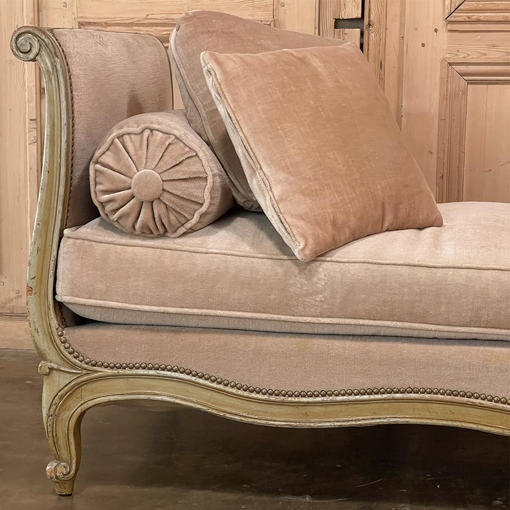 Antique French Louis XV Painted Daybed, Sofa 5