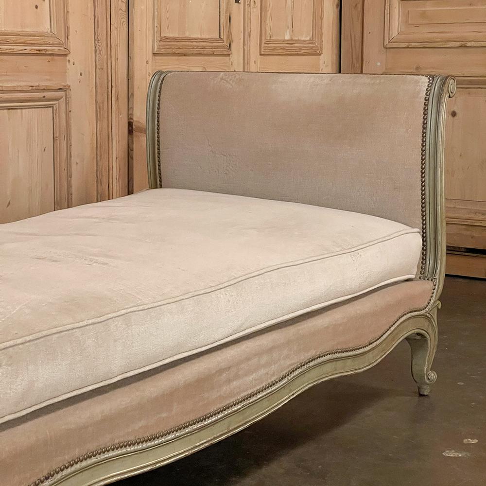 Antique French Louis XV Painted Daybed, Sofa 11