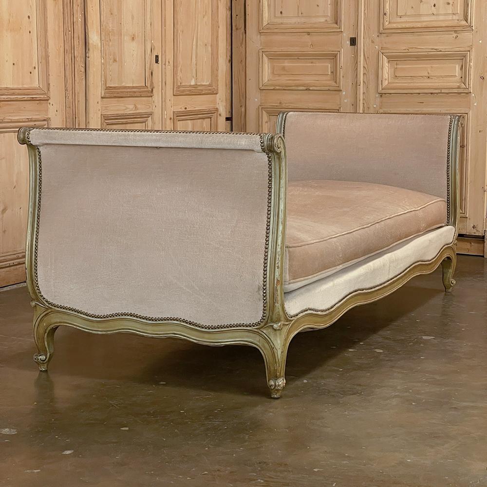 Antique French Louis XV Painted Daybed, Sofa 14