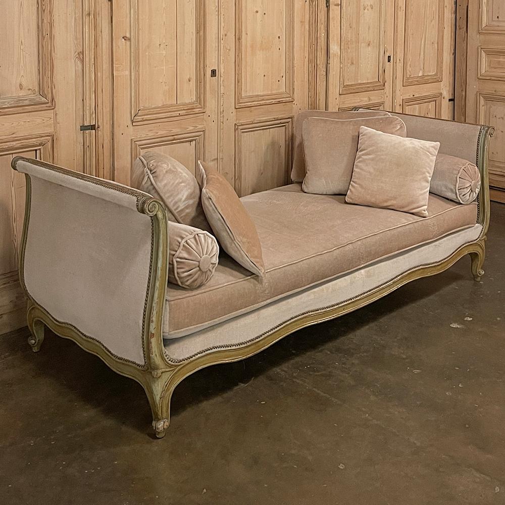 20th Century Antique French Louis XV Painted Daybed, Sofa