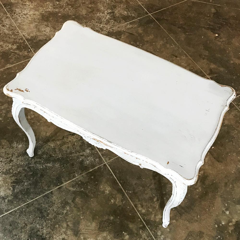 Antique French Louis XV Painted End Table For Sale 1