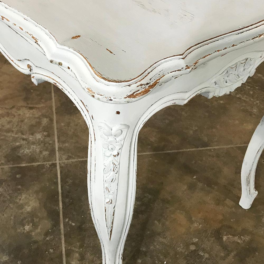 Antique French Louis XV Painted End Table For Sale 2