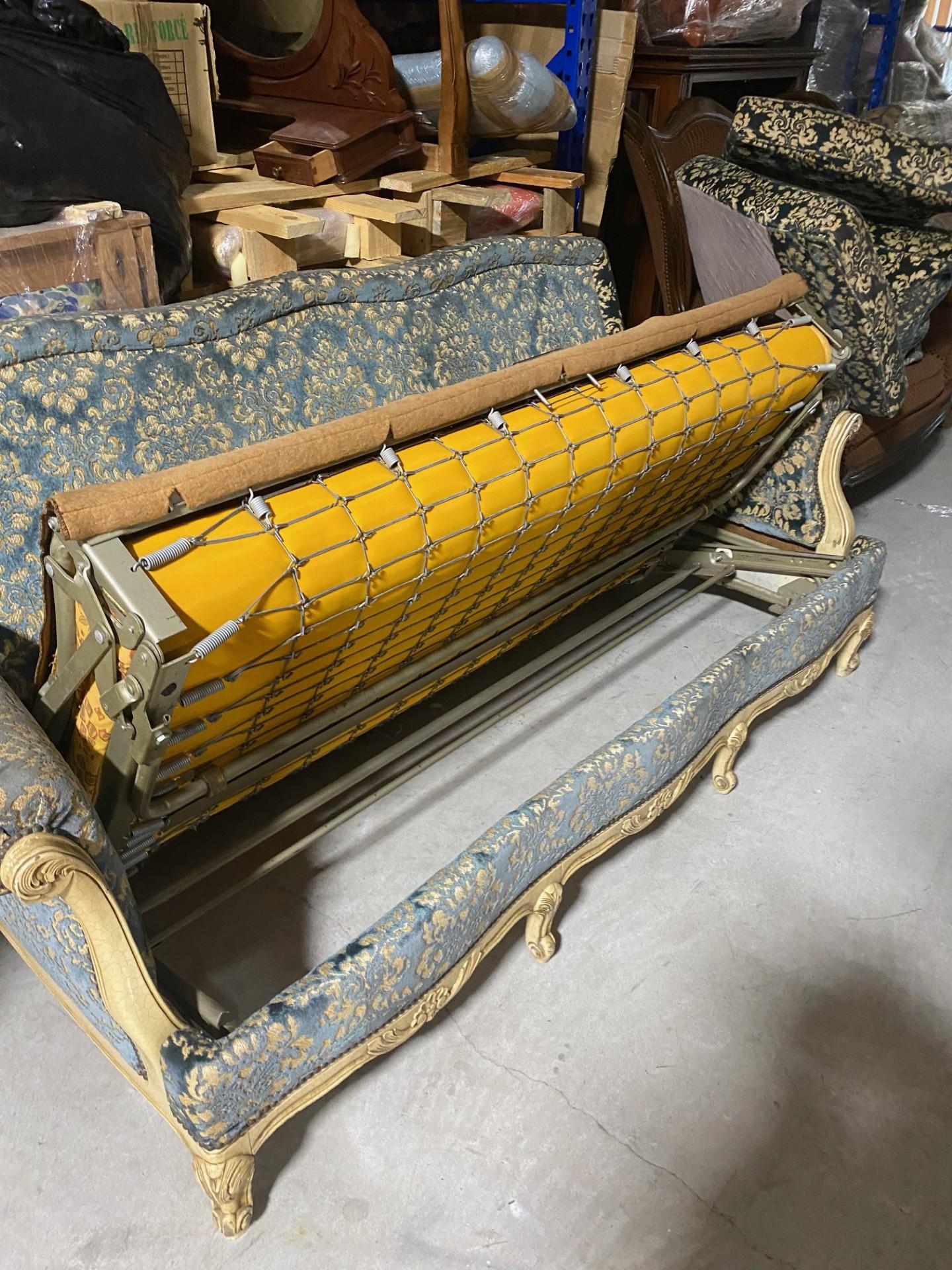 Antique French Louis XV Painted Sofa Bed 5