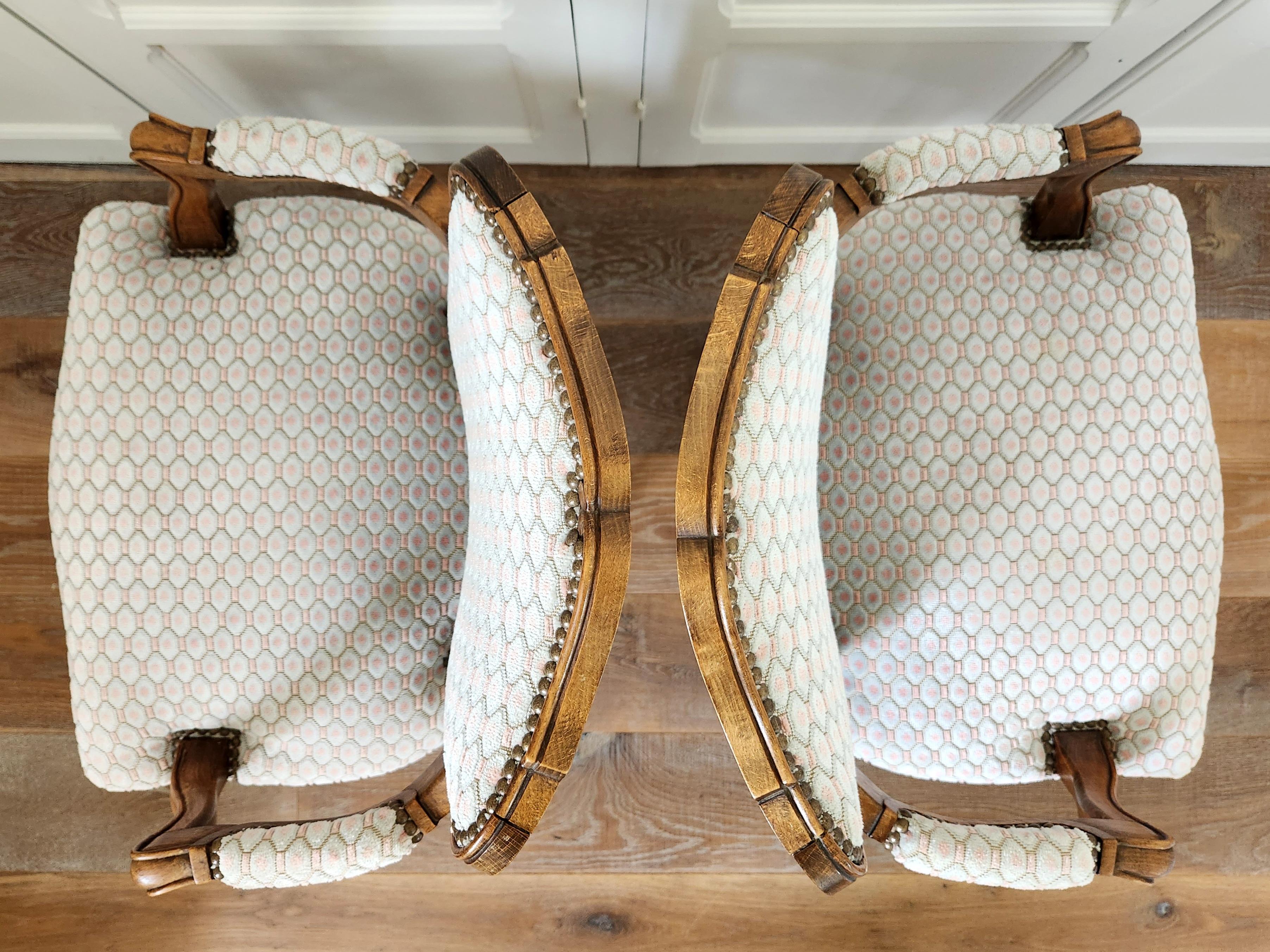 20ième siècle Antique French Louis XV Paire de Fauteuils, Velours en vente