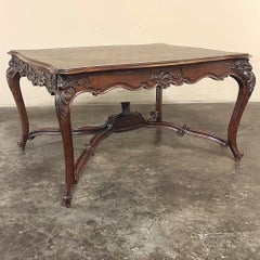 Antique French Louis XV Parquet Walnut Library Table ~ Center Table