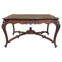 Antique French Louis XV Parquet Walnut Library Table ~ Center Table