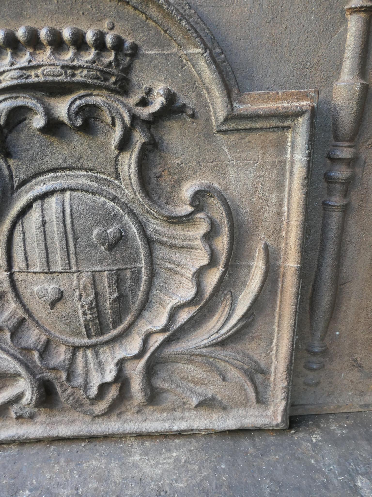 Plaque de cheminée française ancienne d'époque Louis XV « Arms of France » en vente 3