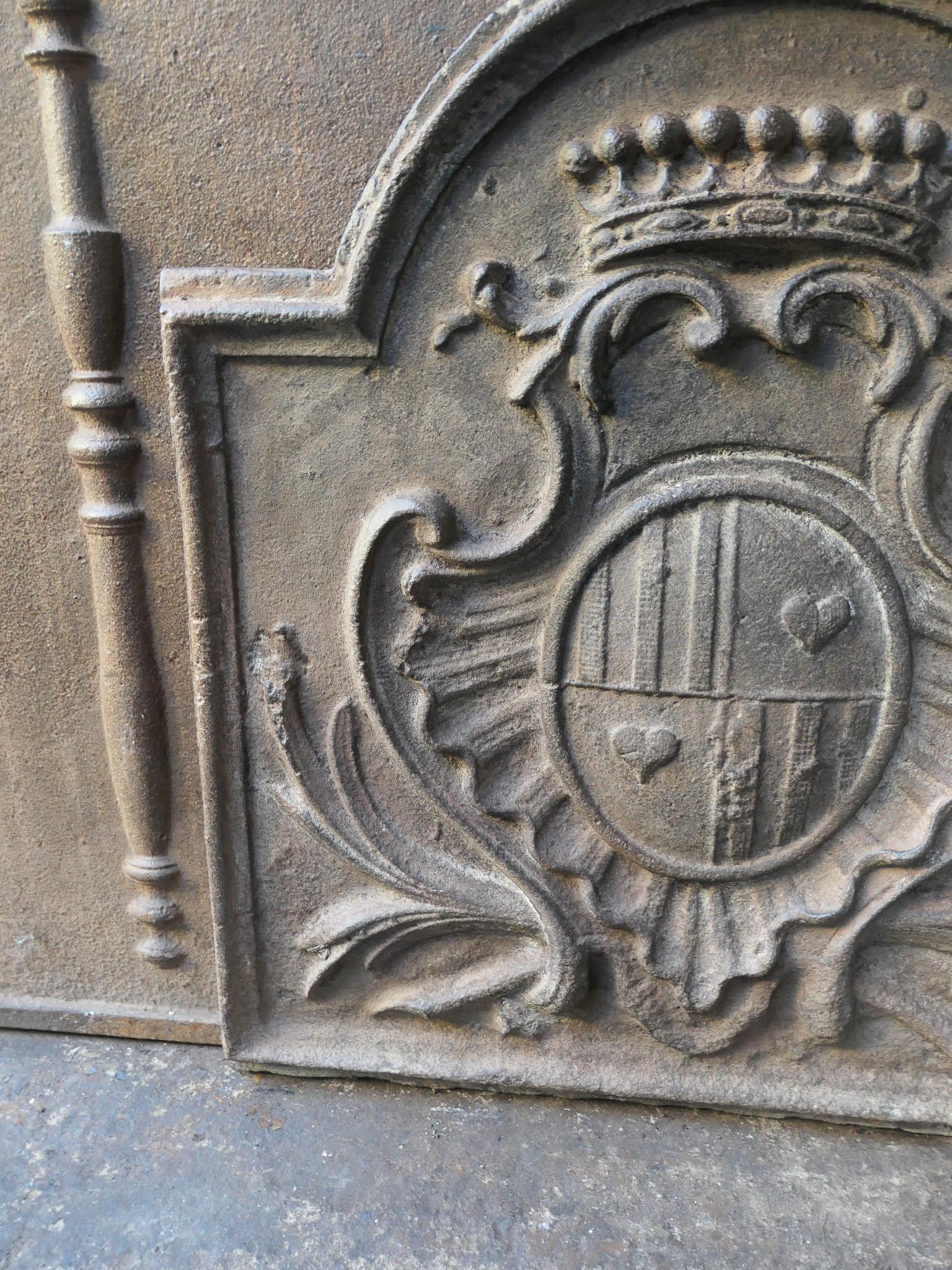 Plaque de cheminée française ancienne d'époque Louis XV « Arms of France » en vente 4