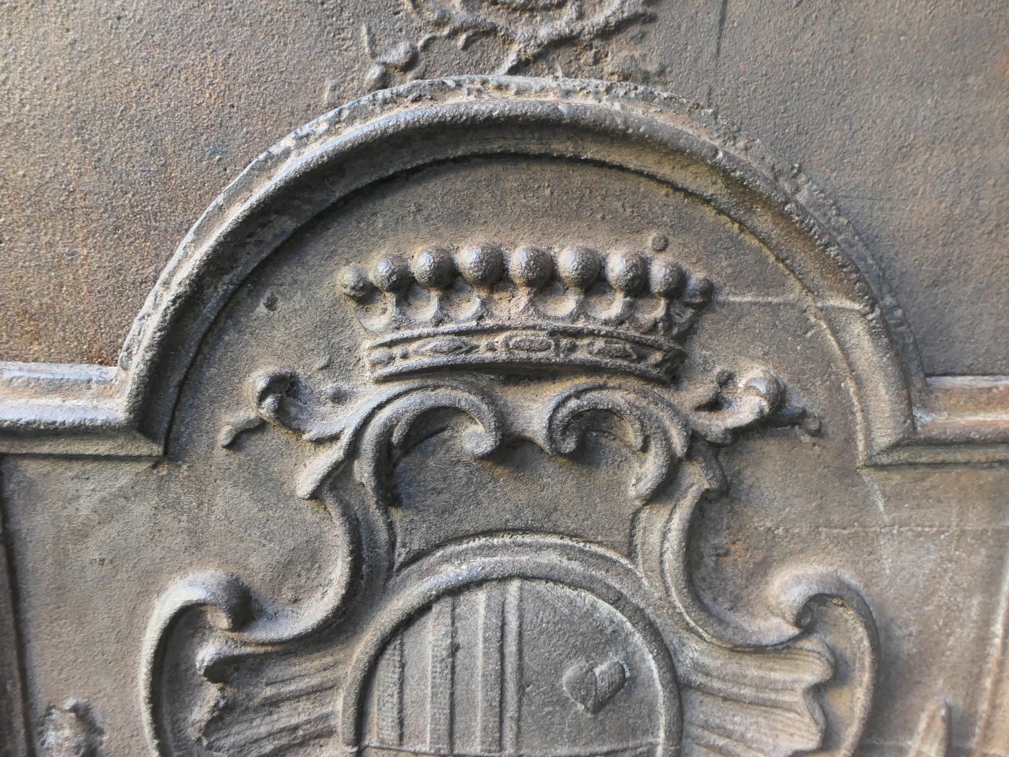 Plaque de cheminée française ancienne d'époque Louis XV « Arms of France » en vente 5