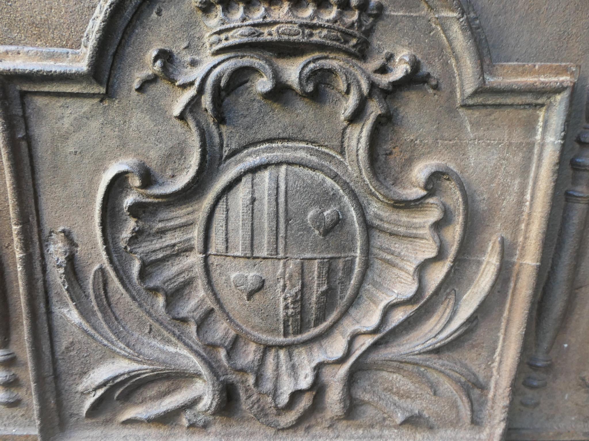 Plaque de cheminée française ancienne d'époque Louis XV « Arms of France » en vente 6