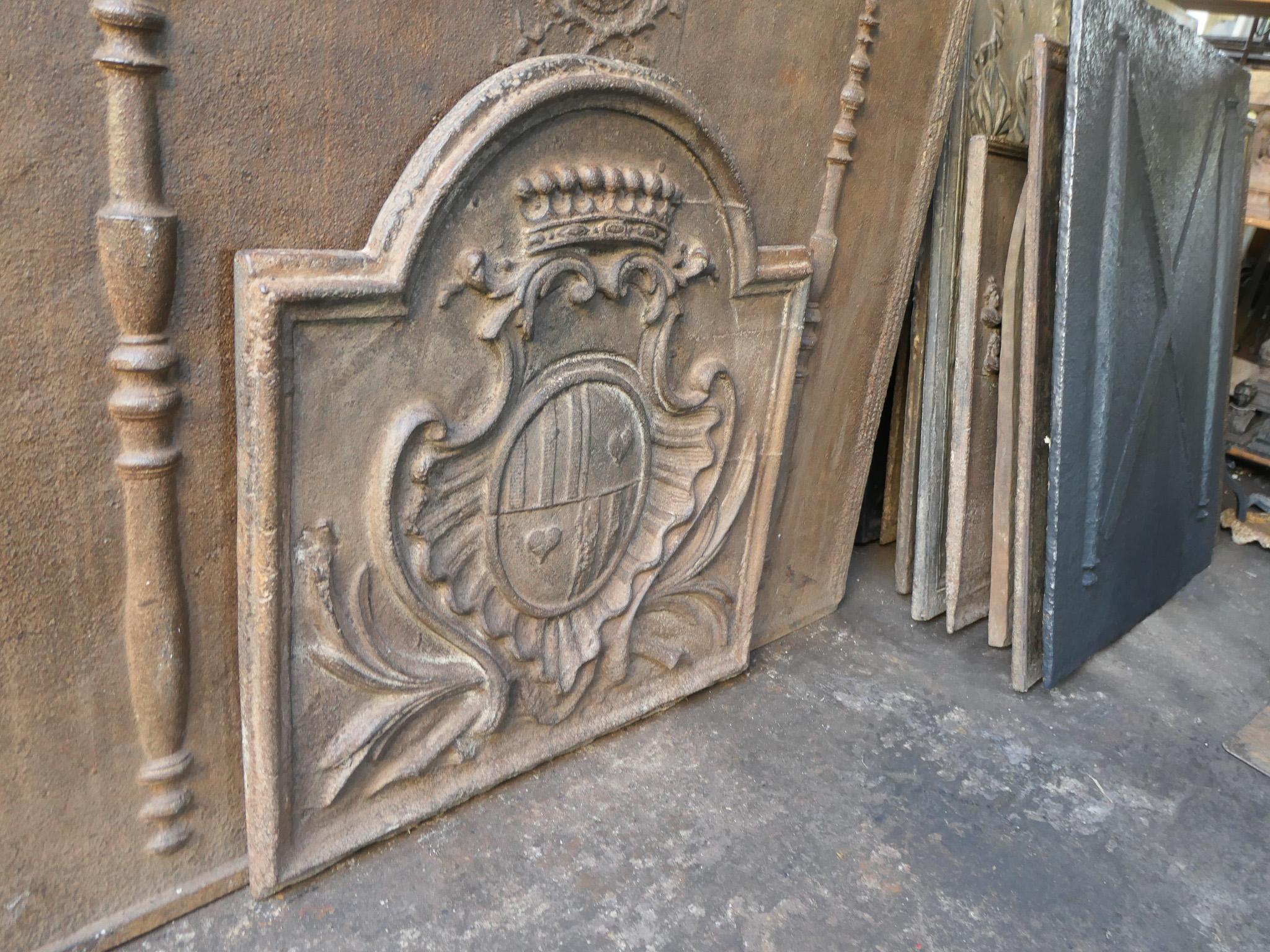 Plaque de cheminée française ancienne d'époque Louis XV « Arms of France » en vente 7