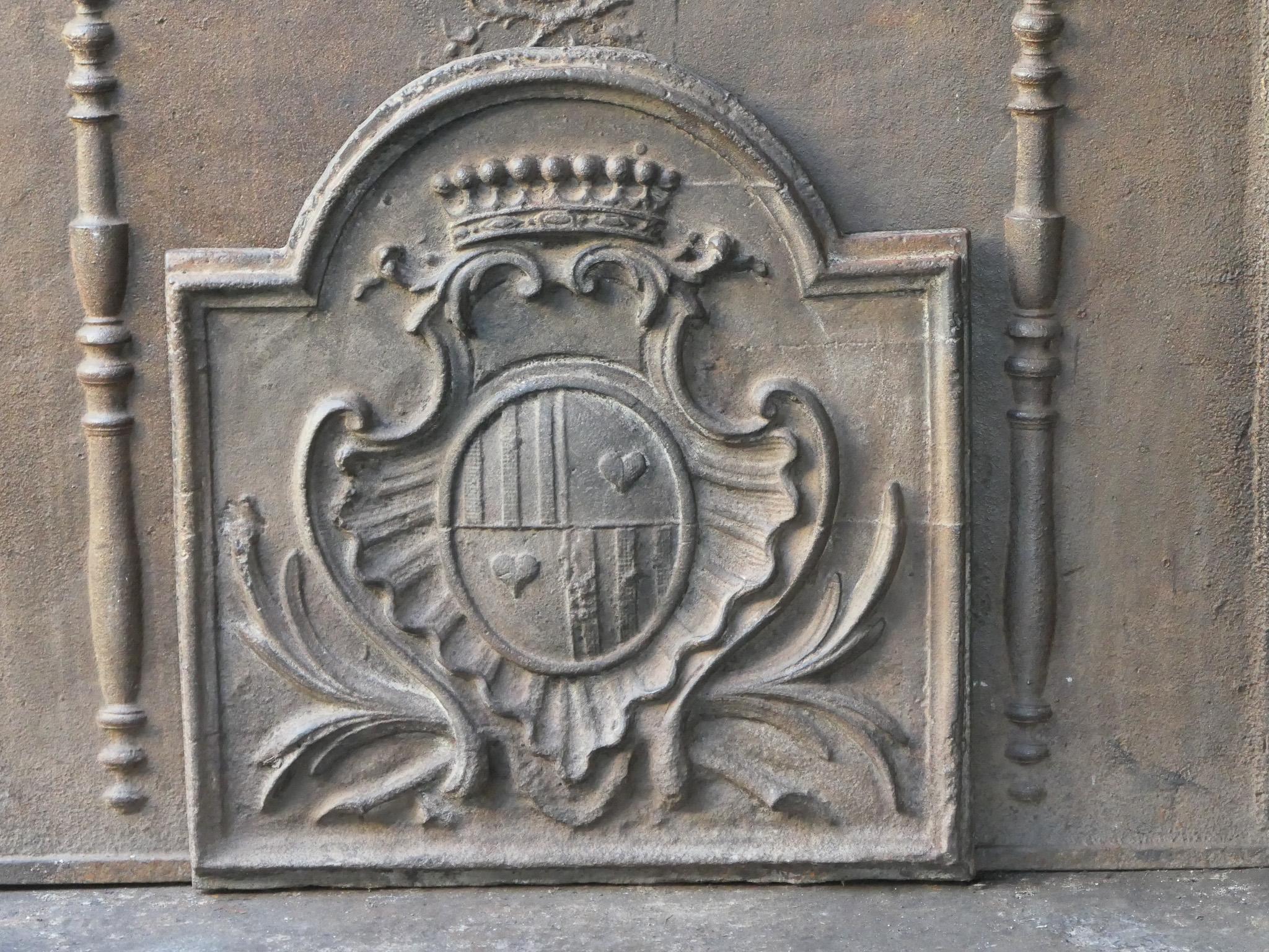 Moulage Plaque de cheminée française ancienne d'époque Louis XV « Arms of France » en vente