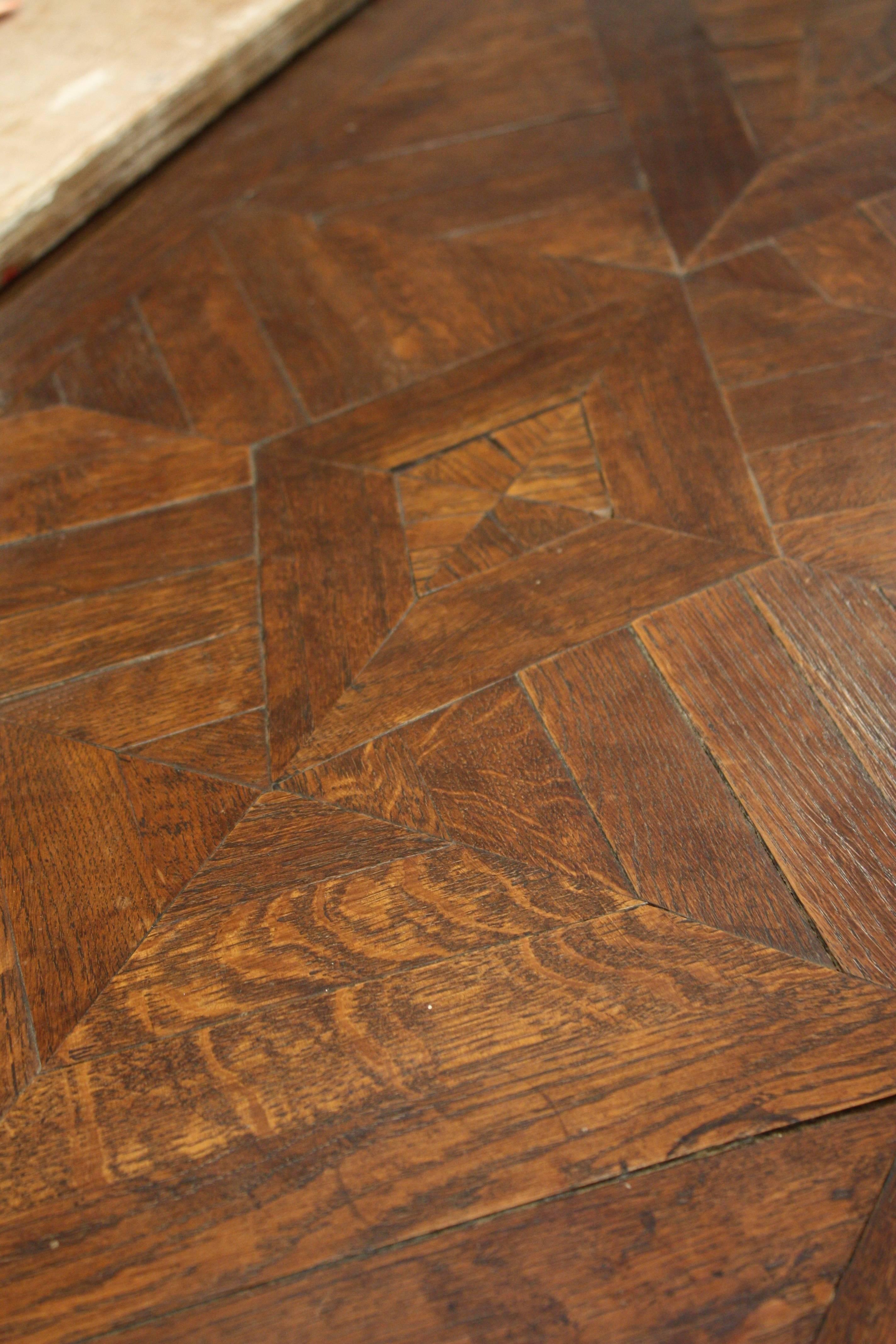 Antique French Louis XV Period Carved Oak Enfilade with Parquet Top, circa 1860 3