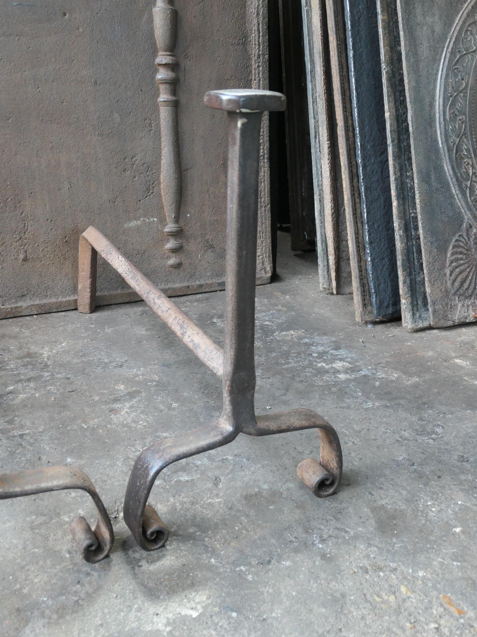 Antique French, periodo Luigi XV, Androni da fuoco, 18° secolo in vendita 2