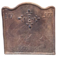 Antique French Louis XV Period 'Fleur De Lys' Fireback / Backsplash