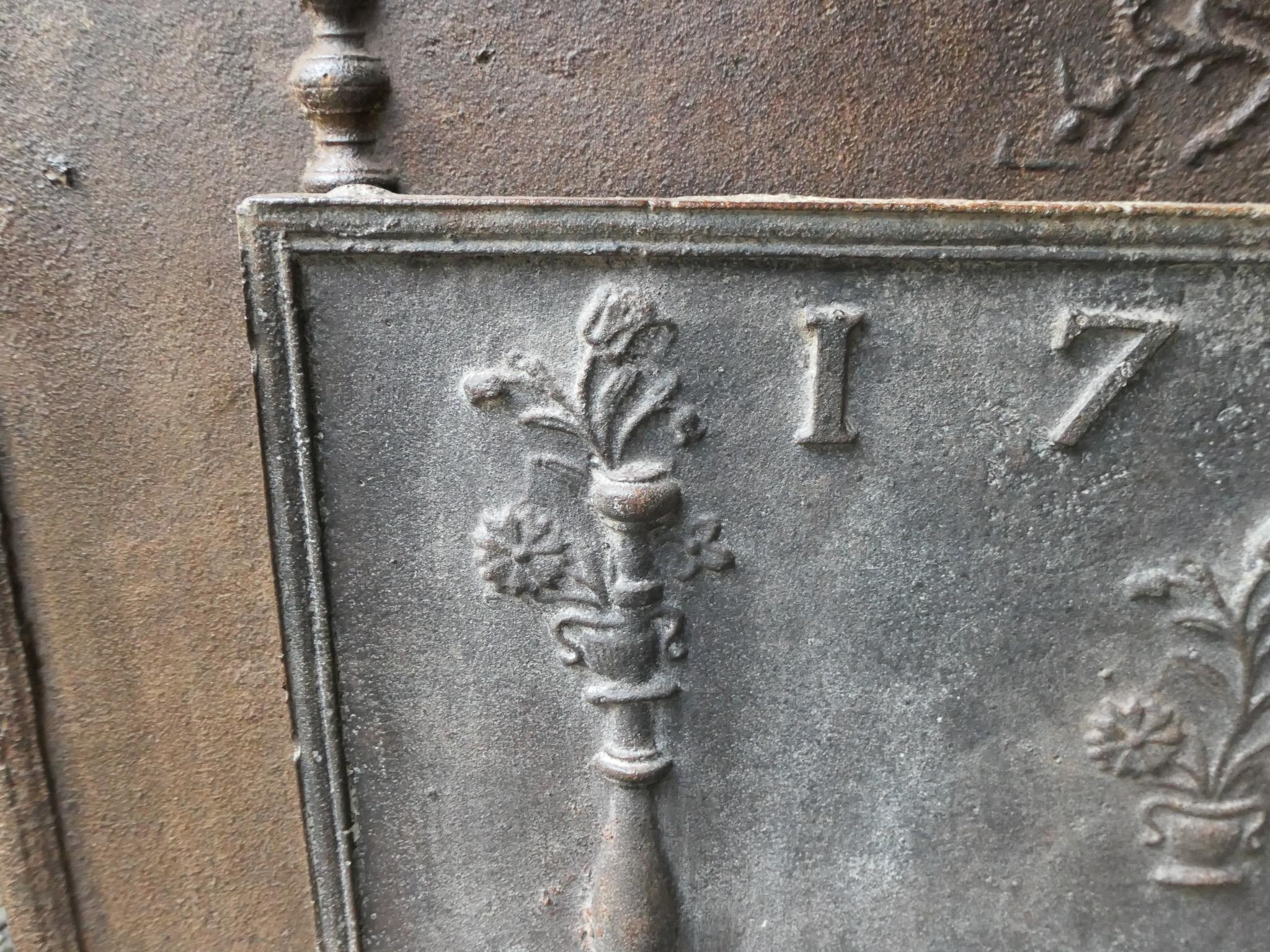 Plaque de cheminée / crédence arrière d'époque Louis XV, 18e siècle en vente 2