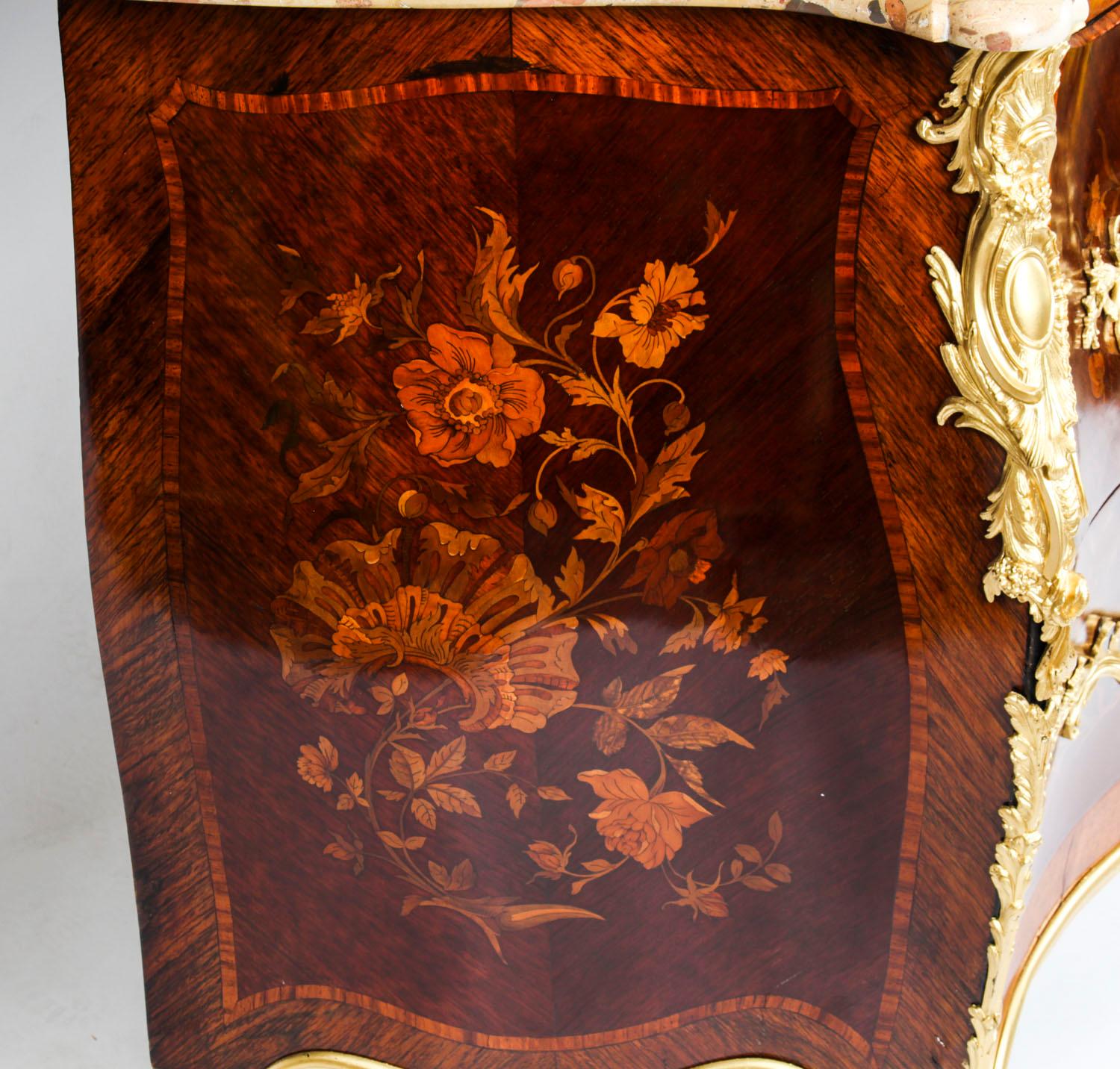 Antique French Louis XV Revival Marquetry Commode Chest 19th C 10
