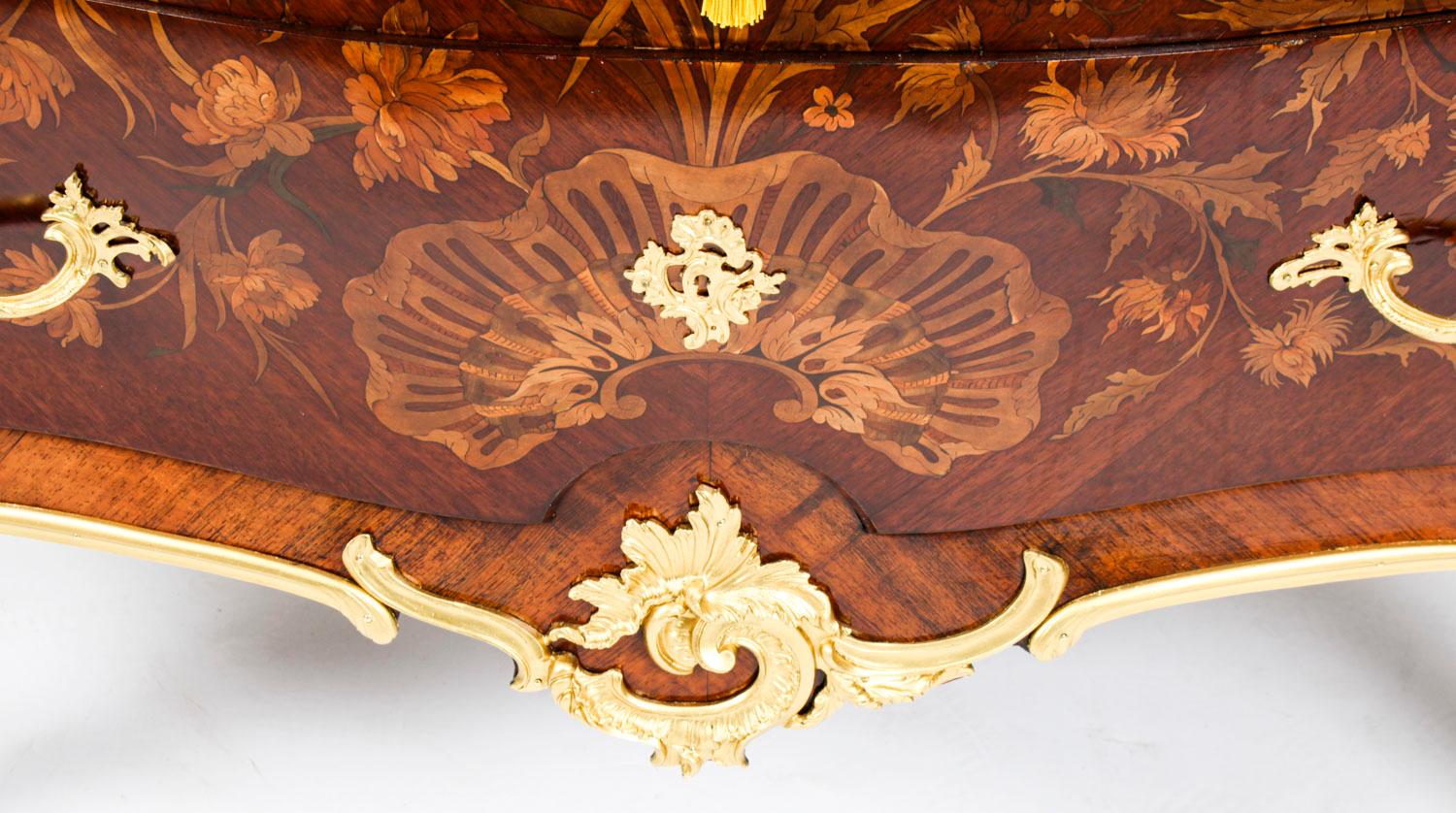 Antique French Louis XV Revival Marquetry Commode Chest 19th C In Good Condition In London, GB