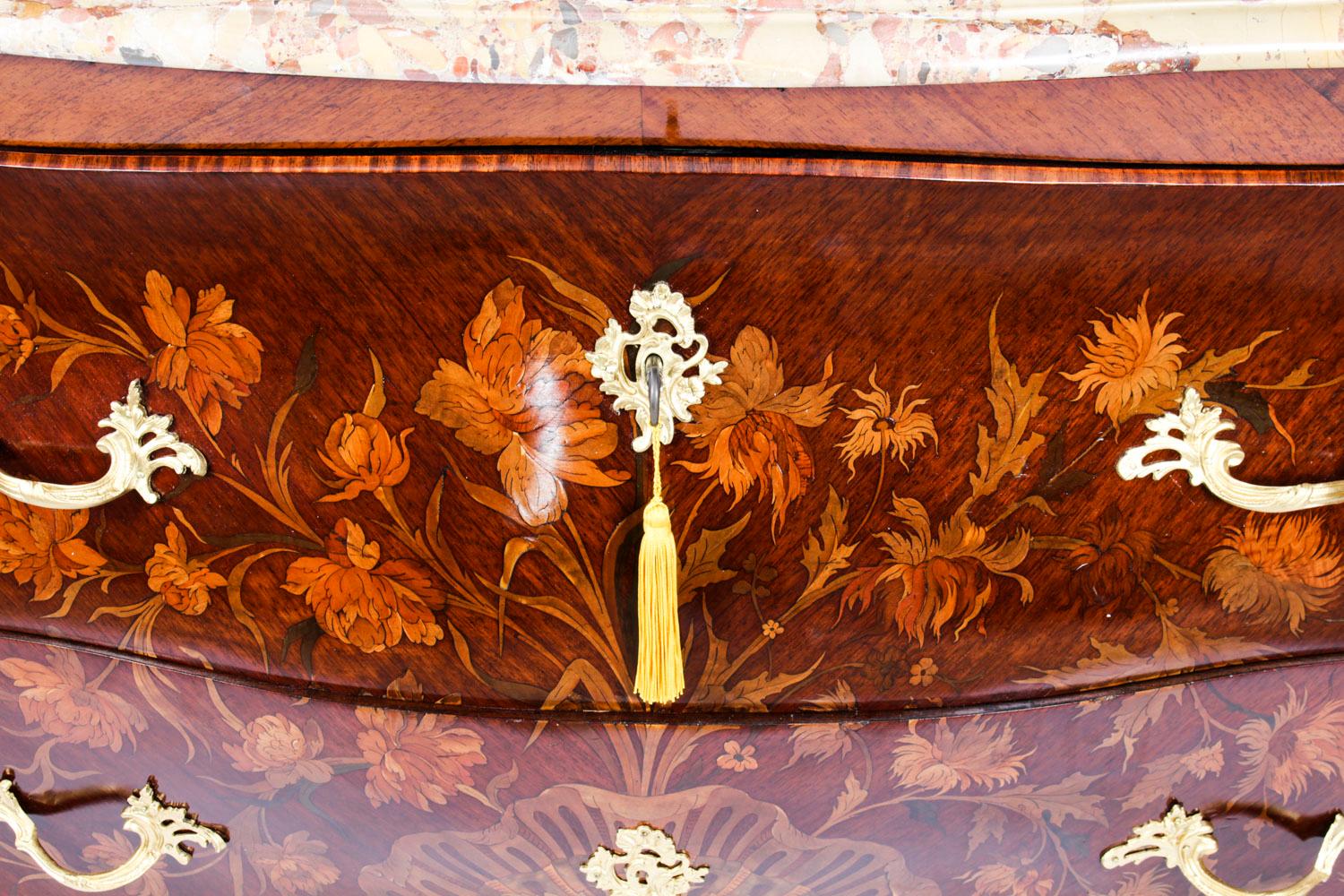 Mid-19th Century Antique French Louis XV Revival Marquetry Commode Chest 19th C
