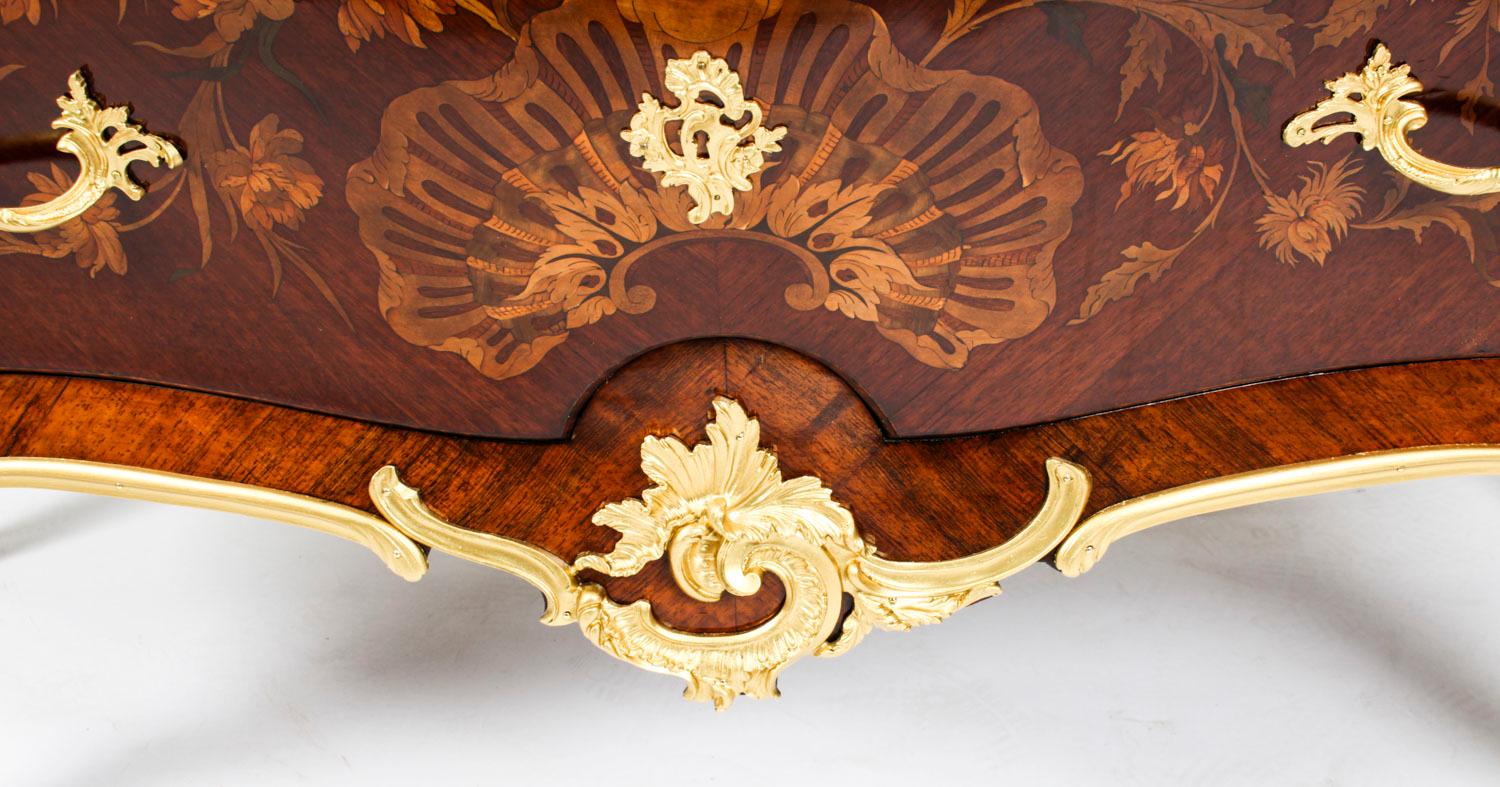 Antique French Louis XV Revival Marquetry Commode Chest 19th C 4