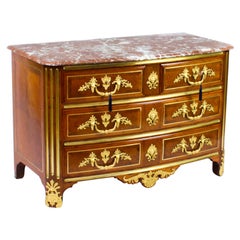 Ancienne commode française en marqueterie de style néo- Louis XV, 19ème siècle