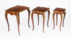 Antique French Louis XV Revival Ormolu Mounted Nest Tables C1880