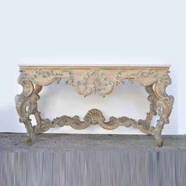 Antique French Louis XV Rococo Style Shell Carved 68