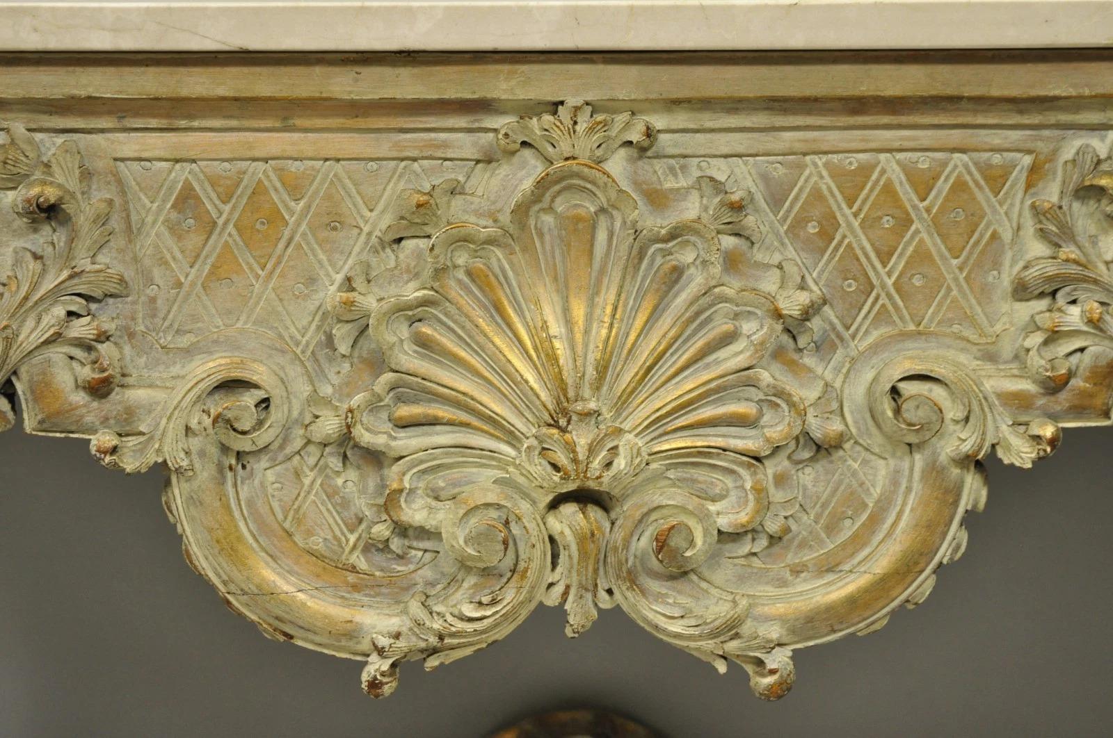 Antique French Louis XV Rococo Style Shell Carved 68