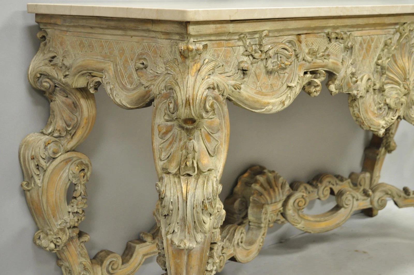 Antique French Louis XV Rococo Style Shell Carved 68
