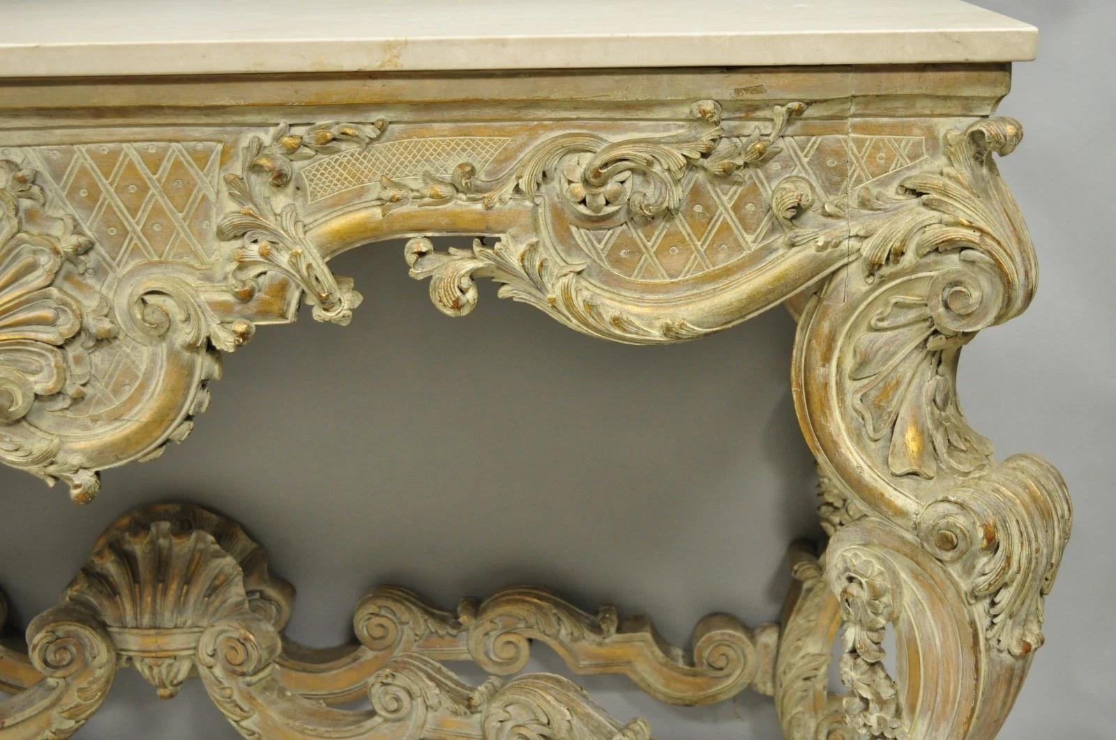 Antique French Louis XV Rococo Style Shell Carved 68