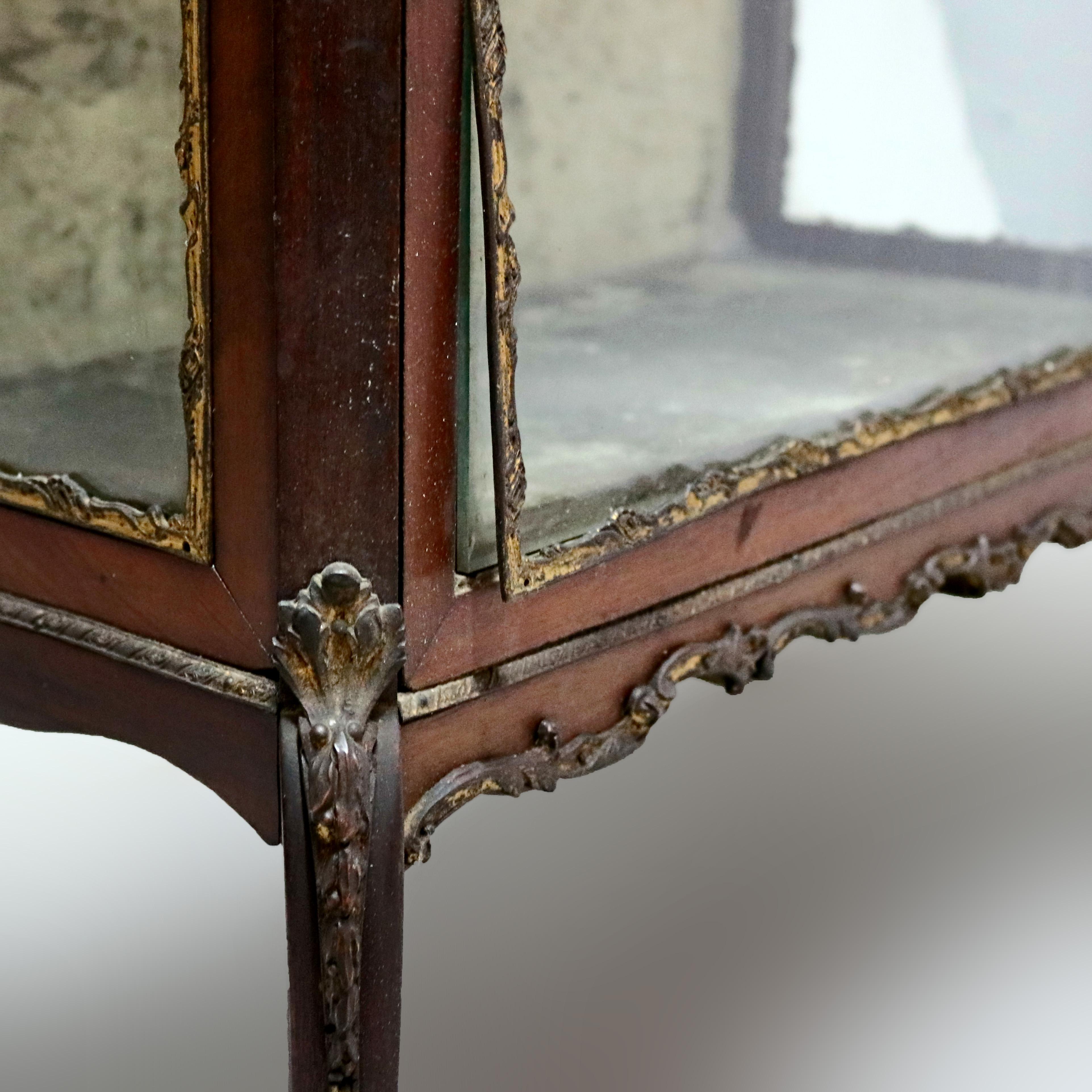 Antique French Louis XV Rosewood, Marble and Bronze Ormolu Display Vitrine 7