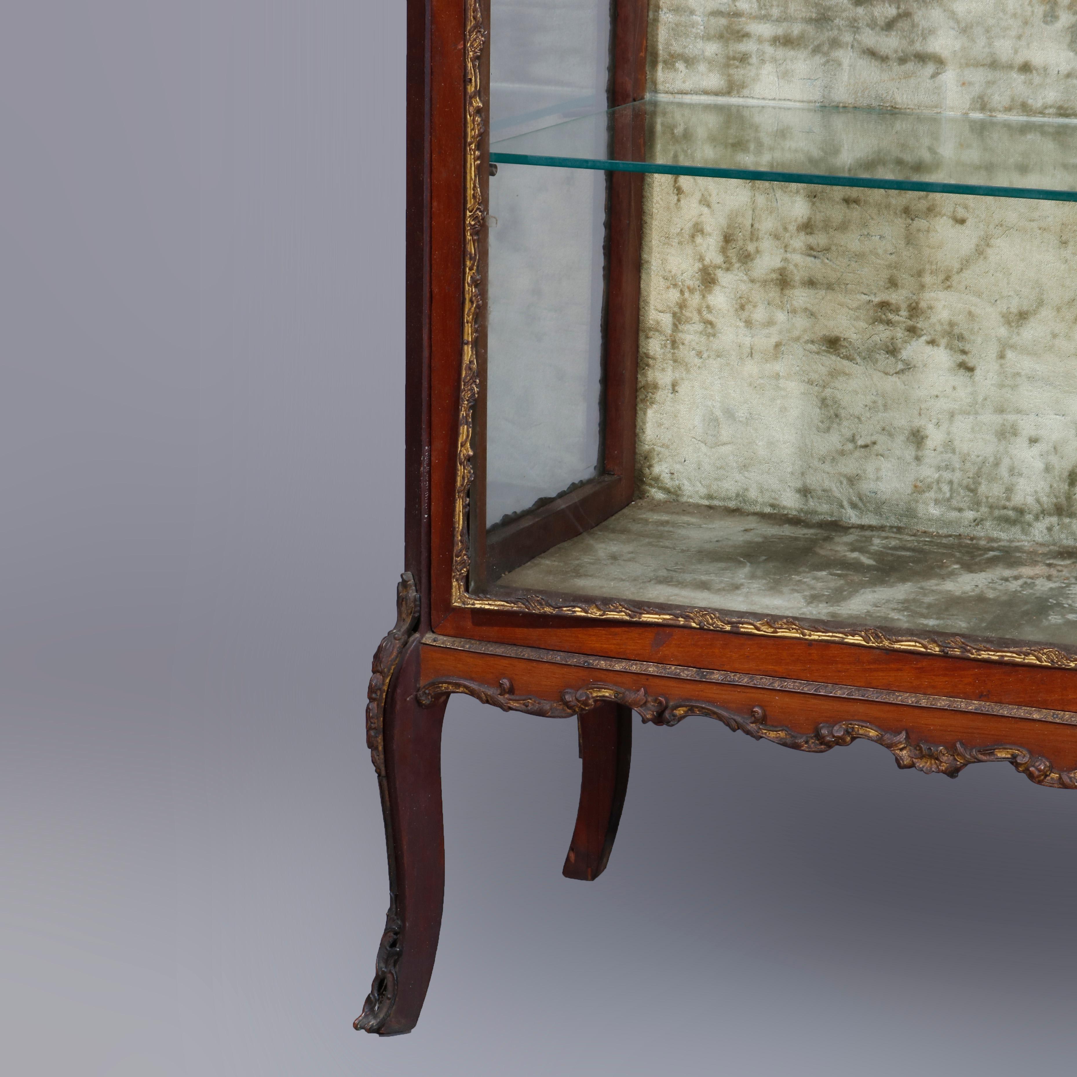 Antique French Louis XV Rosewood, Marble and Bronze Ormolu Display Vitrine 3